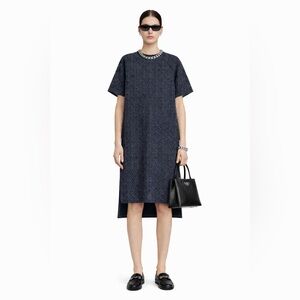 NOISY MAY - Textured Jacquard Midi Dress | Minimalist Graphic